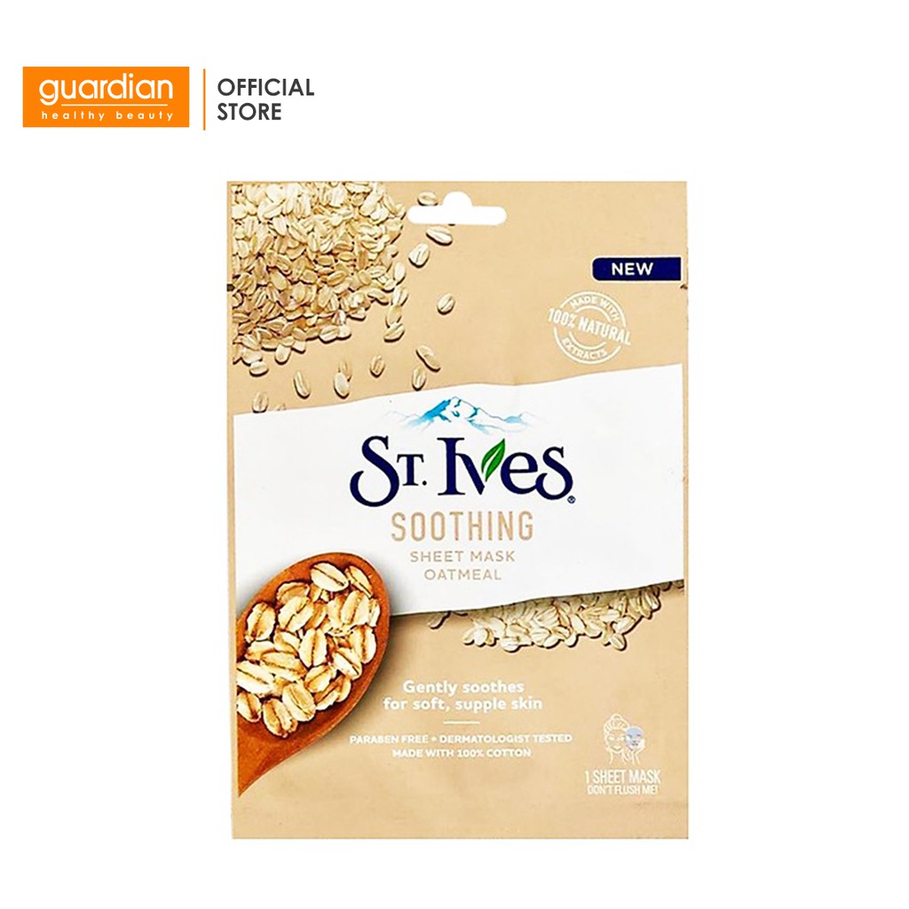 Mặt nạ yến mạch dưỡng da mềm mịn St. Ives Soothing Sheet Mask Oatmeal 23ml (1 miếng)