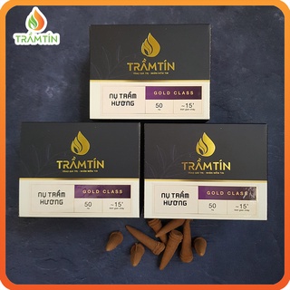Nhang nụ trầm hương xông nhà Trầm Tín dòng Gold, 100% tự nhiên không chứa hóa chất, mùi hương dịu nhẹ