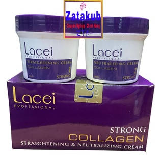 ✅✅Kem Duỗi Tóc Không Kẹp Nhiệt Bóng Mượt Dùng Cho Cá Nhân Tại Nhà Lacei Collagen 500mlx2