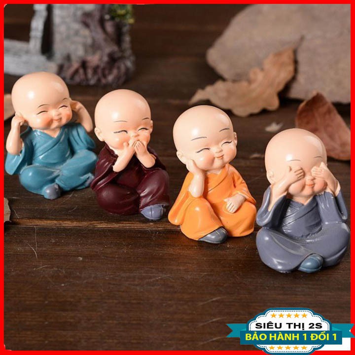 Bộ tượng gốm sứ 4 chú tiểu tứ không