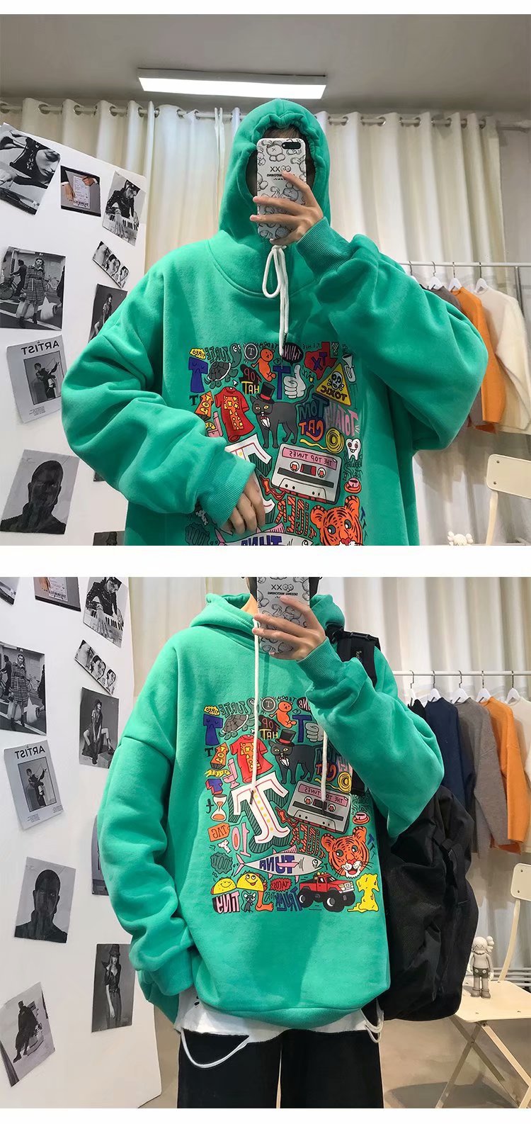 Áo Hoodie Dáng Rộng Phong Cách Hàn Quốc Thời Trang Cho Nam | BigBuy360 - bigbuy360.vn