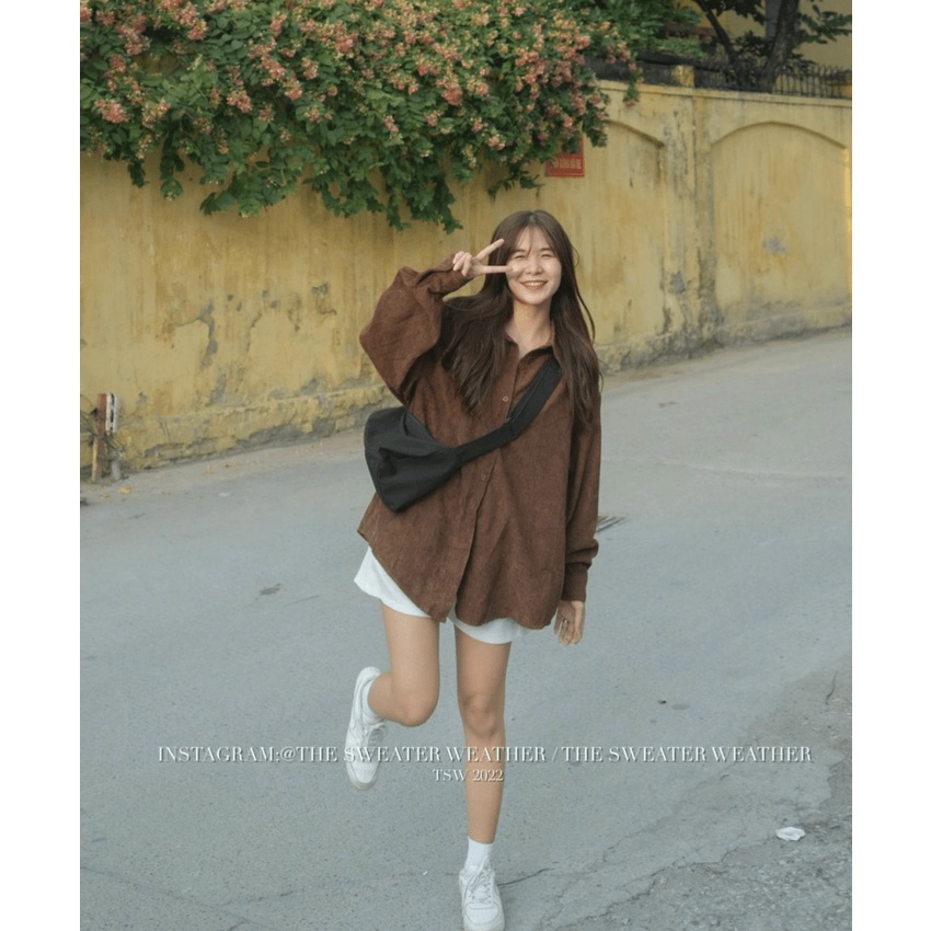 Sơ Mi Nhung Oversize Cho Nữ Hàng HOT UP hhp (Mẫu Mới)