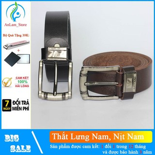 [ DA THẬT 100% ] Thắt Lưng/ Dây Nịt Nam Khóa Kim Cao Cấp  Có Hộp Đựng Làm Quà -  - Mã: AL088