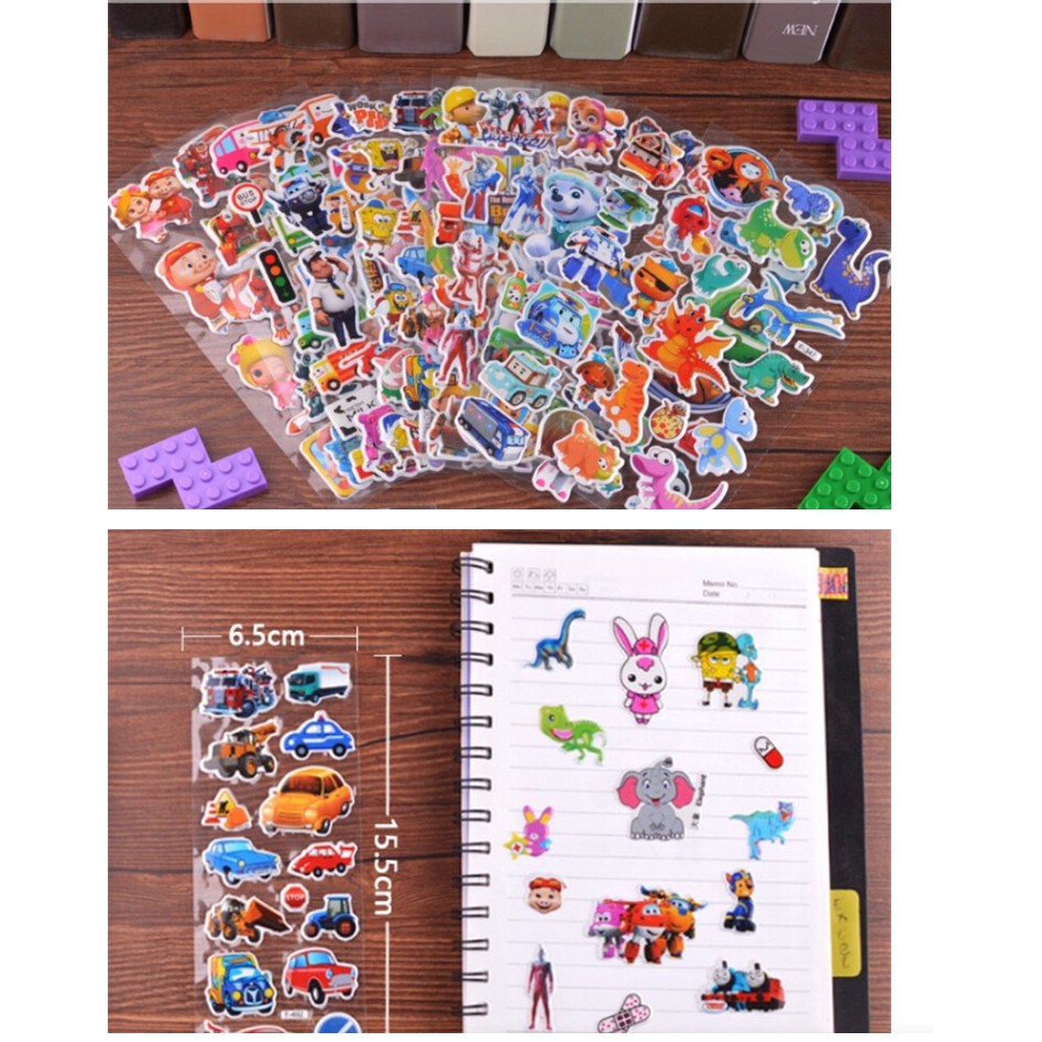 Set 10 sticker bong bóng 3D họa tiết hoạt hình ngựa pony người nhện dùng làm quà tặng sinh nhật/ bữa tiệc cho trẻ
