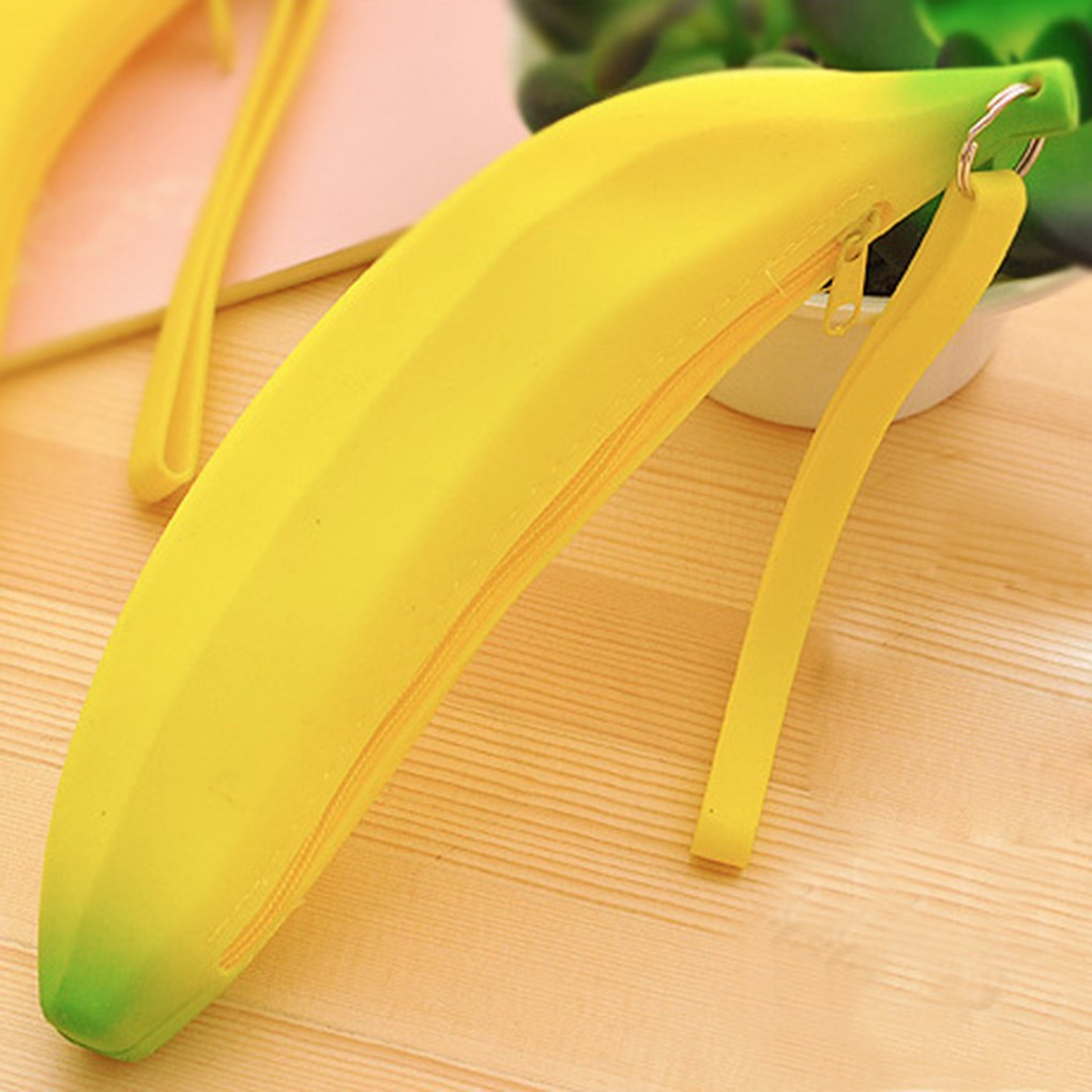 Túi silicone hình quả chuối có dây kéo
