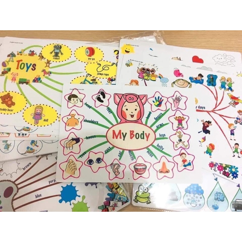 Học liệu sơ đồ tư duy tiếng anh cán bóng- 11 Chủ Đề- Mindmap