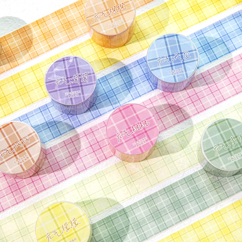 Mohamm 1 Cuộn Băng Kẻ Sọc Caro Tươi Các Loại Màu Sắc