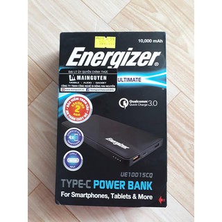 Pin sạc dự phòng Energizer 10,000mAh Quick Charge 3.0 - UE10015CQ Chính Hãng (Màu Xám)