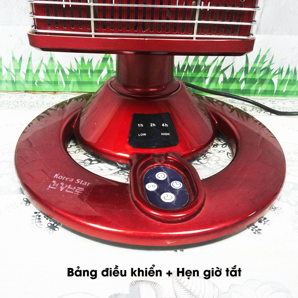 Quạt sưởi Korea Star DK-1200 đèn carbon có điều khiển an toàn cho người sử dụng