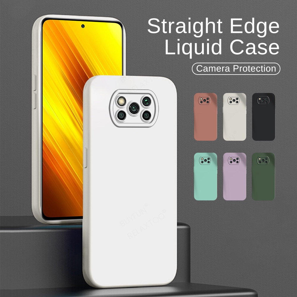 Ốp Điện Thoại Silicone Mềm Chống Sốc Hình Vuông Cho Xiaomi Poco X3 NFC Poko Pocco Little F3 M3 Pro 5G F M X 3 GT