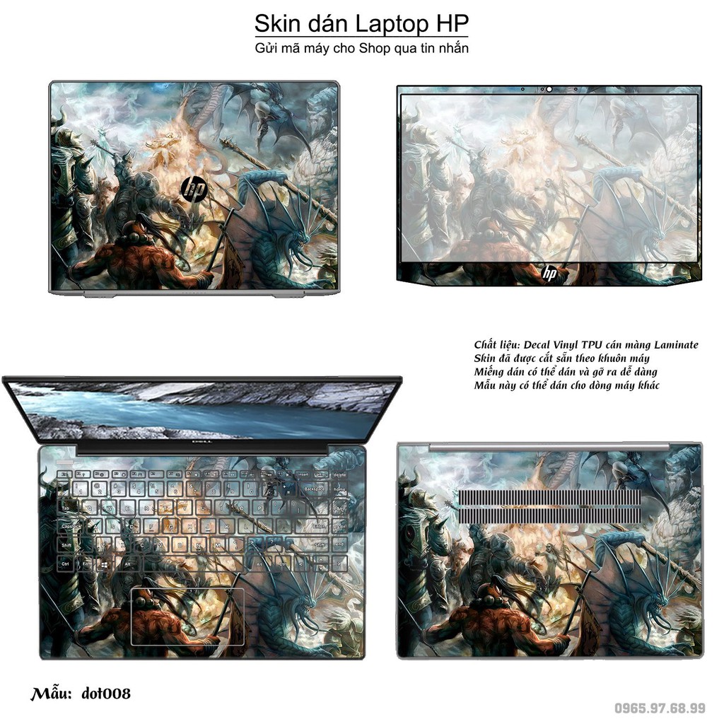 Skin dán Laptop HP in hình Dota 2 nhiều mẫu 2 (inbox mã máy cho Shop)