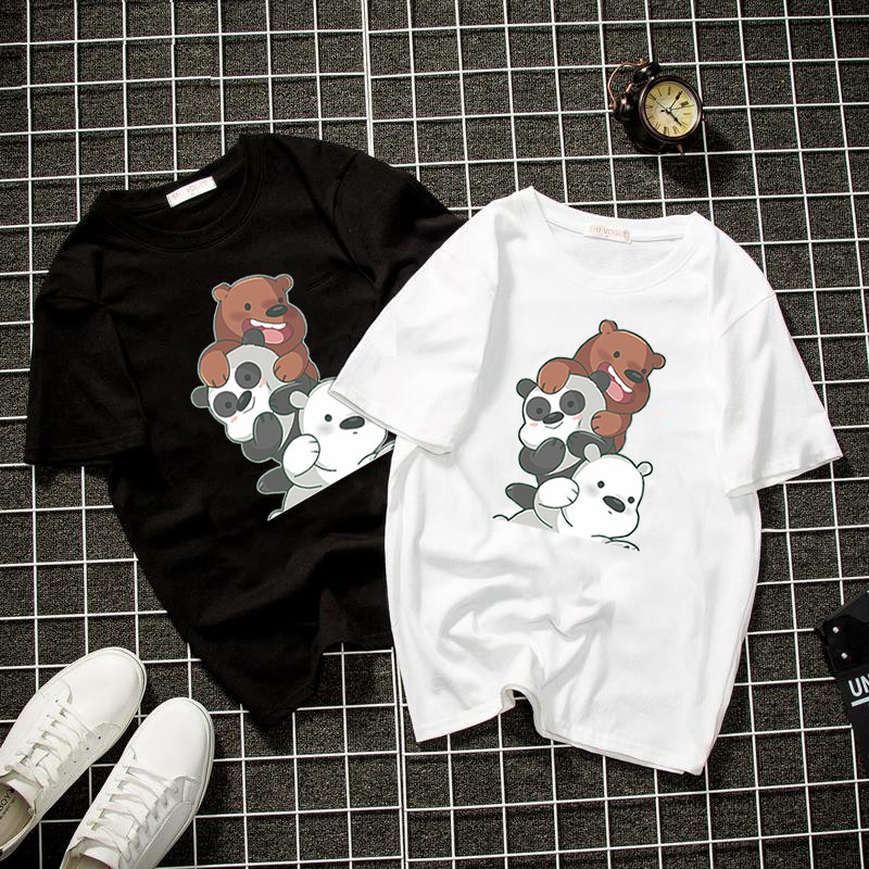 Áo thun unisex form rộng 3 chú gấu đáng yêu thời trang cá tính vải dày mịn 2019T1320