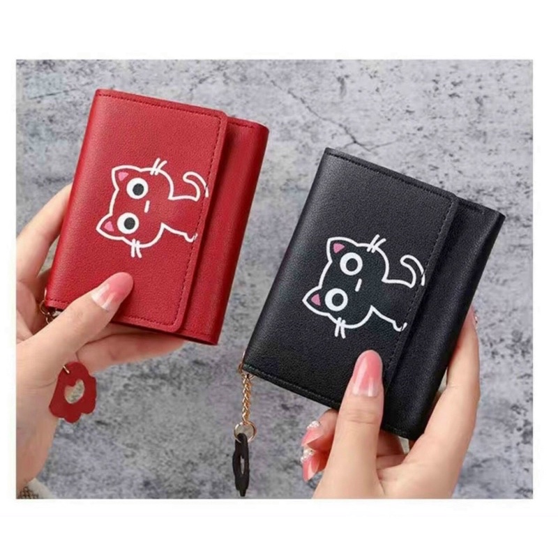 Ví nữ mini 💕ví ngắn hoạ tiết có khoá kéo  nhiều ngăn chất da mềm mịn💕