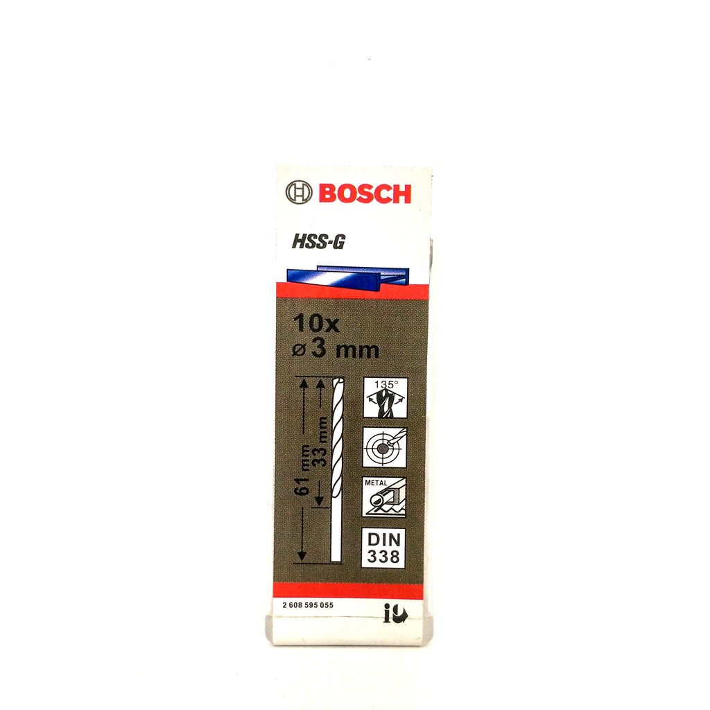 BỘ 10 MŨI KHOAN SẮT - GỖ- INOX BOSCH 3MM