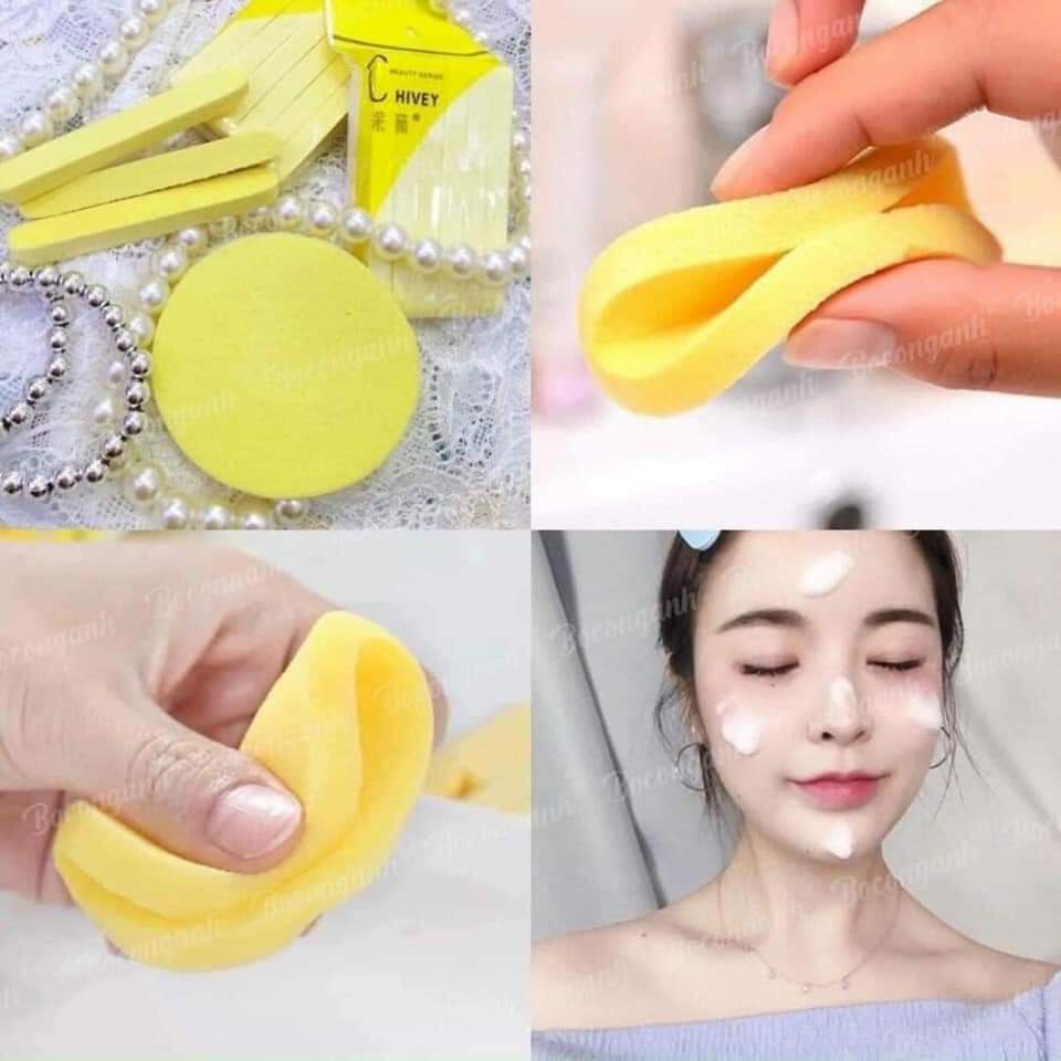 BỌT BIỂN RỬA MẶT CHIVEY, BÔNG BÁNH MÌ RỬA MẶT CAO CẤP ( 12 MIẾNG)