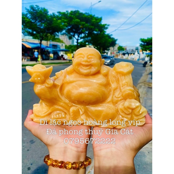 Di lặc ngọc hoàng long 20cm cầm gậy như ý có kiểm định hàng đẹp