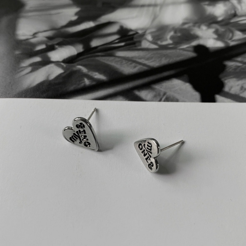 Bông Tai Mạ Bạc 925 Hình Trái Tim Nhỏ 191188Bông Tai Hình Trái Tim Phong Cách Retro Hàn Quốc