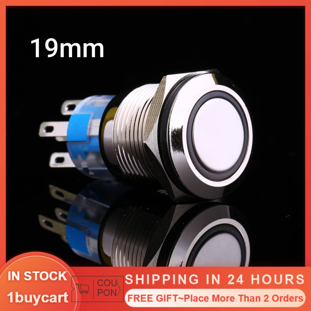 Nút ấn công tác đèn led 19mm 12V dành cho xe hơi