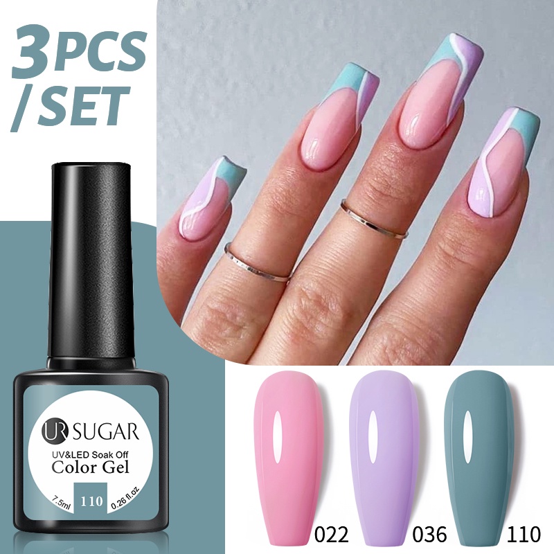 [Hàng mới về] Set 3 lọ gel sơn móng UR SUGAR 7.5ml nhiều màu sắc tuỳ chọn