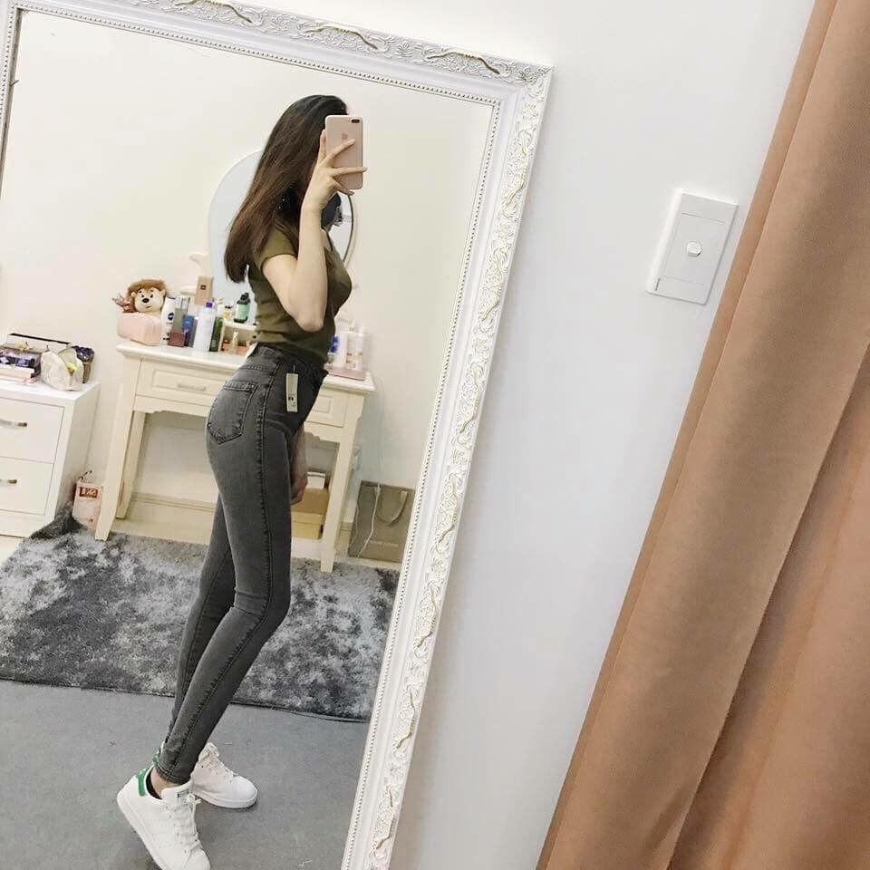 [SALE SỐC] quần jeans nữ cạp cao co dãn không túi ( kèm ảnh thật )