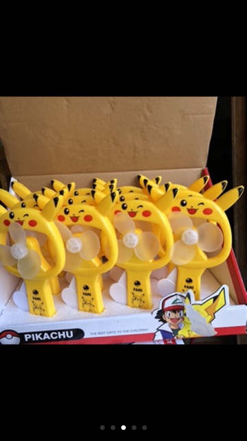 Khay 12 chiếc quạt bóp hình pikachu siêu tiếp kiệm cực mát