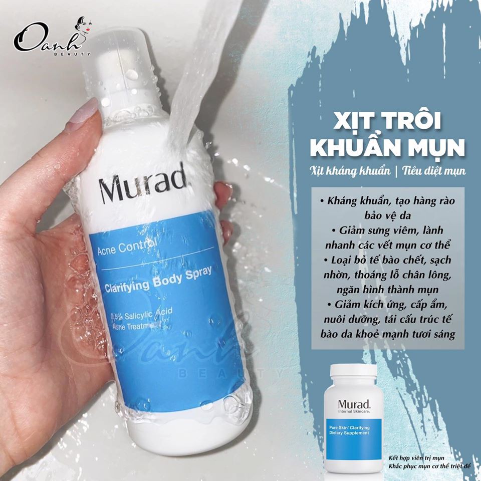 Toner giúp giảm mụn dạng xịt Murad Clarifying Body Spray