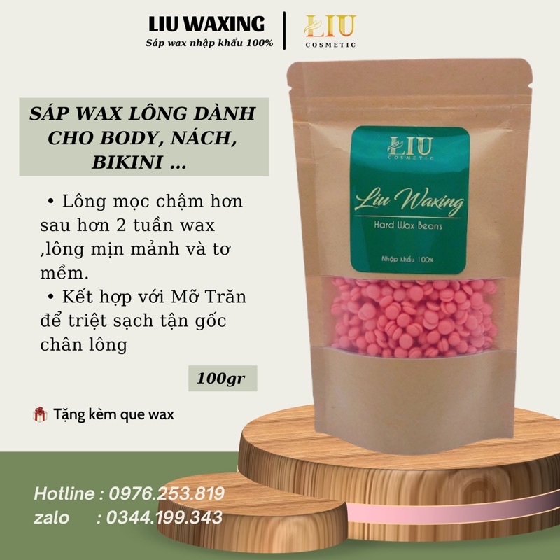 [FREE SHIP] COMBO TIẾT KIỆM 100Gr Sáp Wax lông LIU Waxing &amp; 50ml Mỡ Trăn nguyen chất LIU