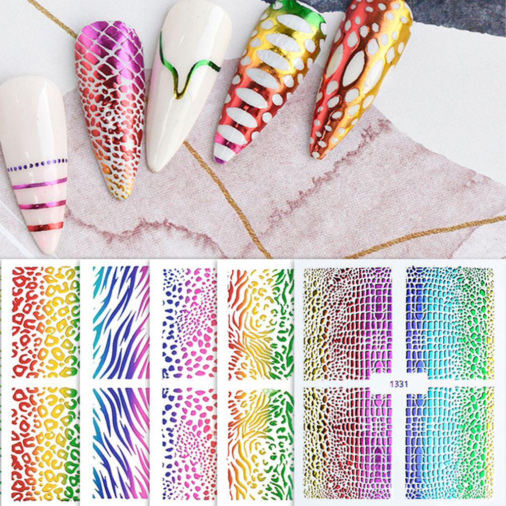 Miếng Dán Móng Tay 3D Tự Dính Lâu Trôi Màu Sắc Cầu Vồng Quyến Rũ