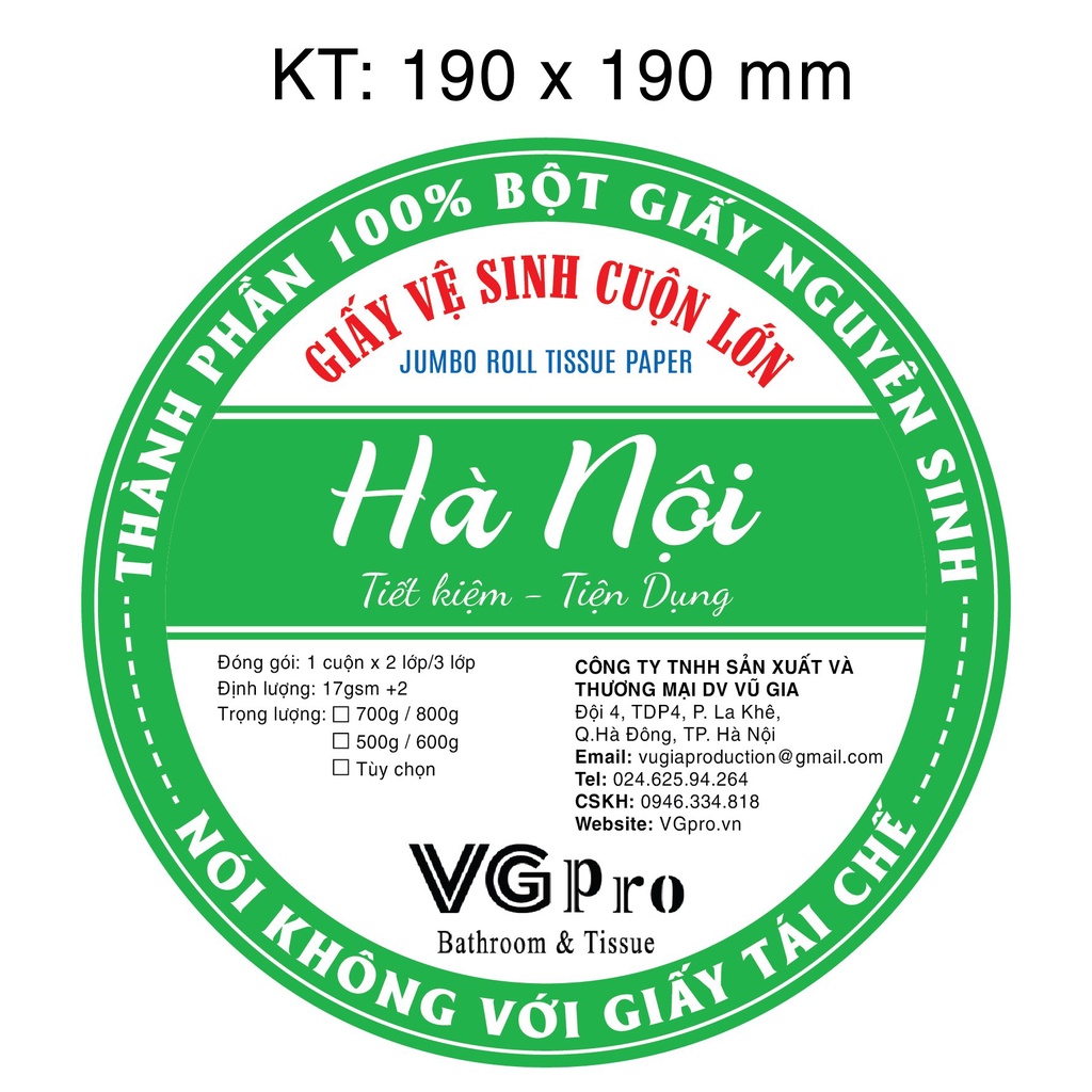 Giấy Vệ Sinh Cuộn Lớn Hà Nội Cao Cấp  Mềm Dai 2 Lớp Cuộn To Công Nghiệp Giá Tận Xưởng