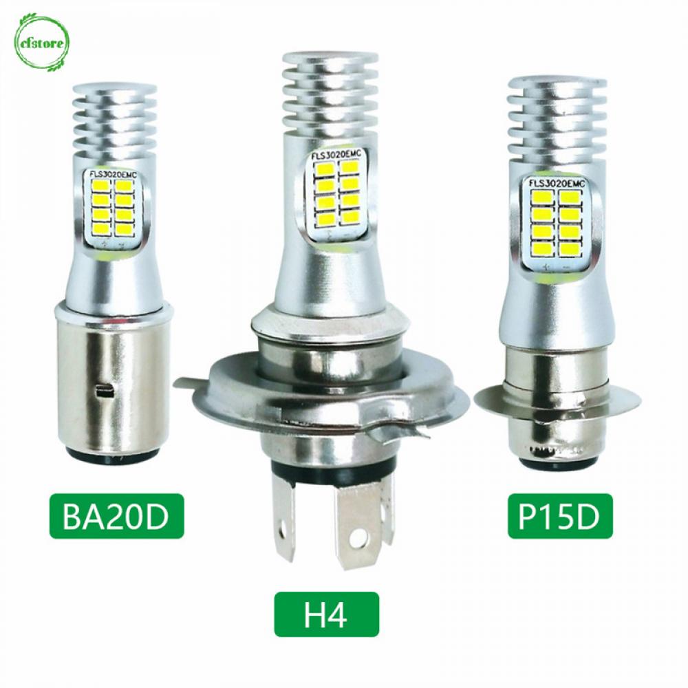 Đèn Pha LED Cf 16SMD 3020 H4 P15D BA20D Ánh Sáng Trắng Cho Xe Máy