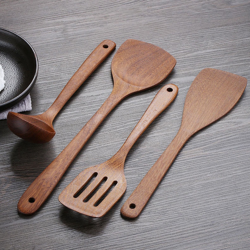 Dụng cụ nấu ăn từ gỗ xà cừ cao cấp sang trọng cho nhà bếp