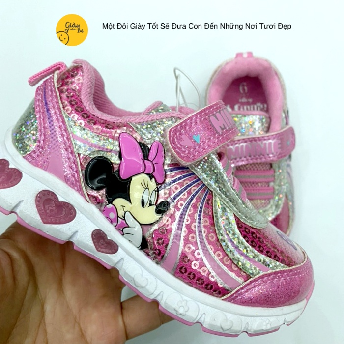 Giày Minnie hồng bé gái có đèn
