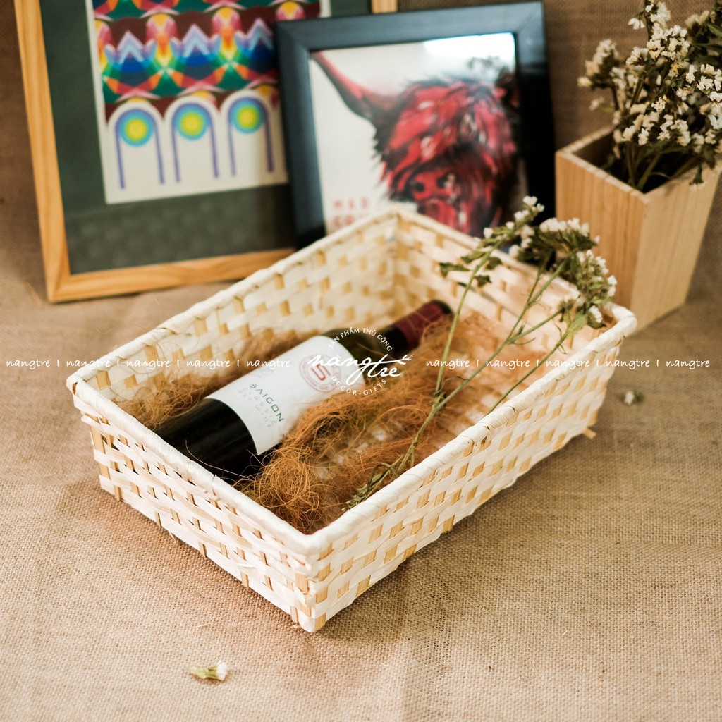 Khay tre đan gói quà, Khay tre chữ nhật