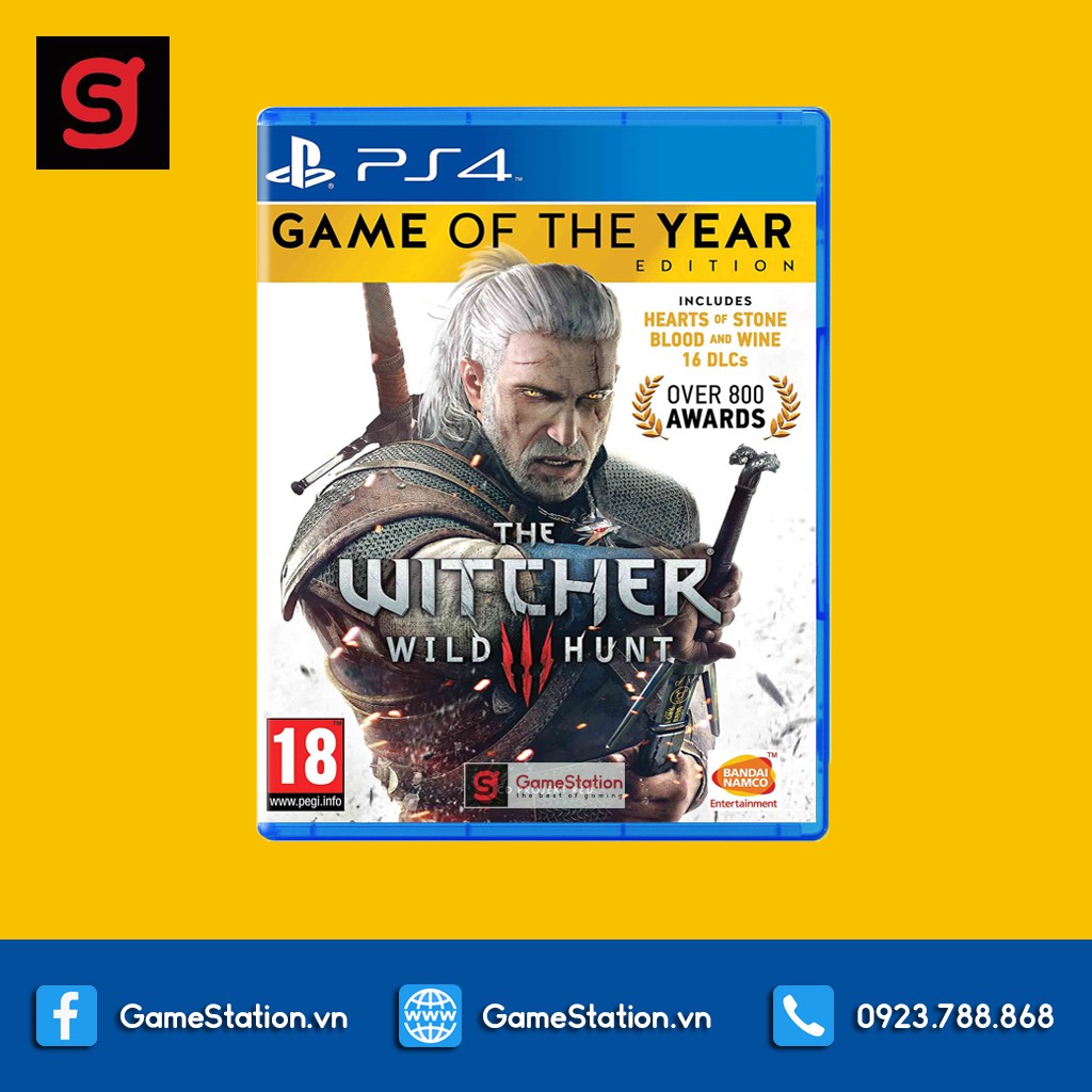 Đĩa Game PS4: The Witcher 3: Wild Hunt Game Of The Year Edition - hệ EU