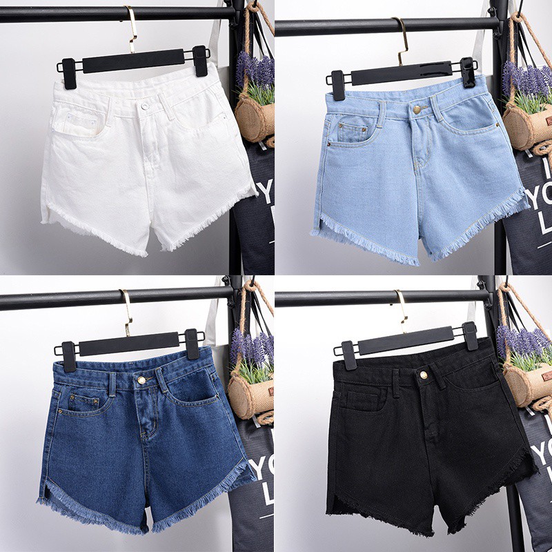 [Baywellfashion]Quần sọt Denim lưng cao thiết kế quyến rũ cho nữ