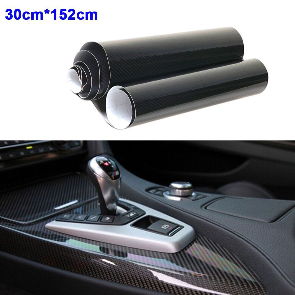 LANFY 30cm*152cm 5D Carbon Fiber Stickers Easy To Clean Auto Decoration Car Film Sticker Wrap Change Color Vinyl High Gloss Texture Protective Films
