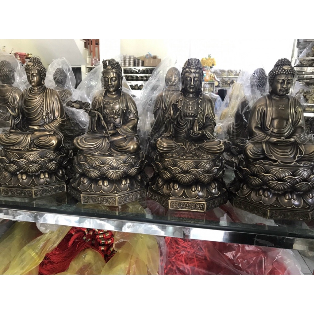 Tượng Phật tổ Thích ca Mâu Ni Đại Thế chí Quan âm Phật A Di Đà đế cao 30cm