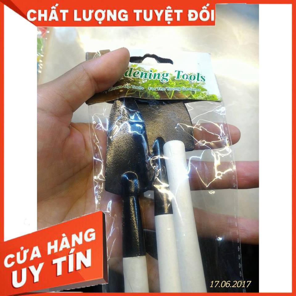 [XẢ KHO+FREE SHIP]  Bộ dụng cụ làm vườn mini chọn bộ 3 món 2 xẻng 1 cào