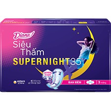 Combo 6 gói Băng Vệ Sinh siêu thấm Diana Super Night Có Cánh 35cm (Gói 3 Miếng)