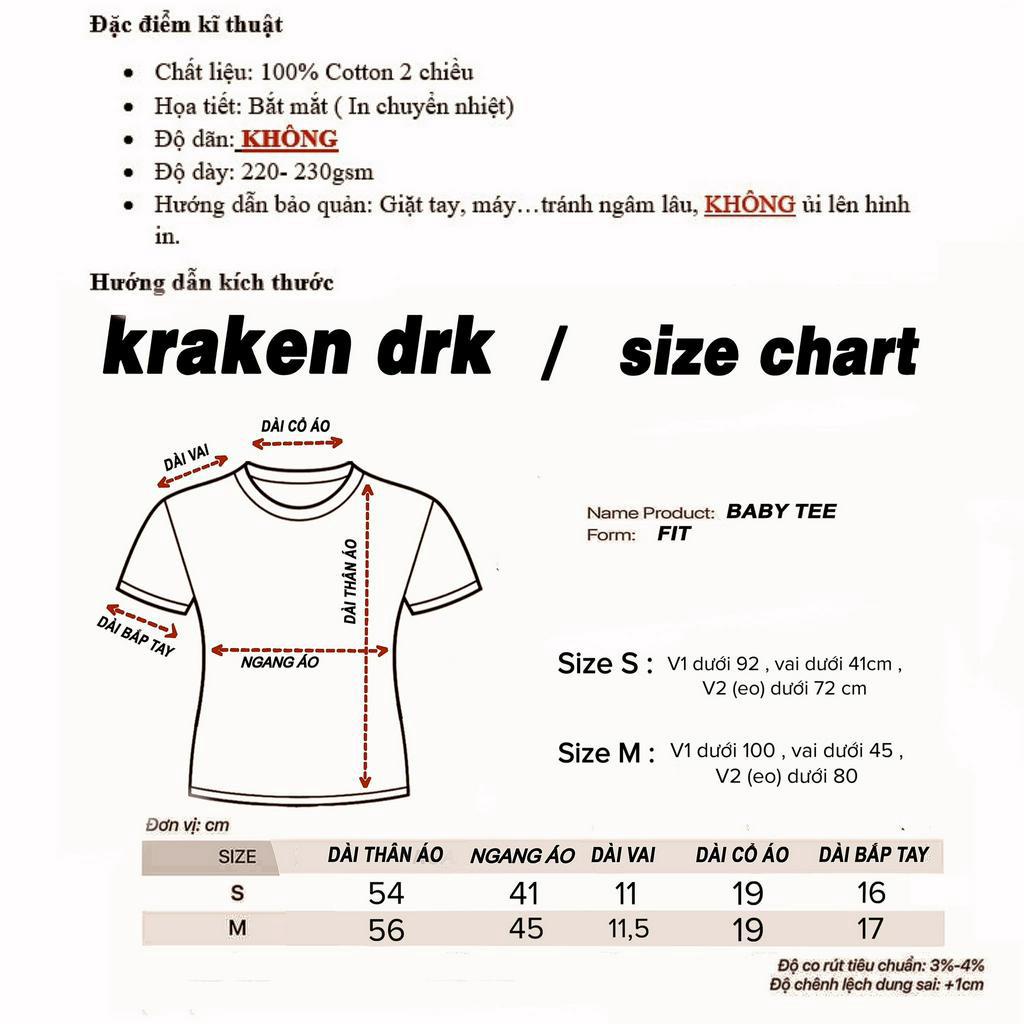 Áo BABY TEE Raglan - Kraken Drk