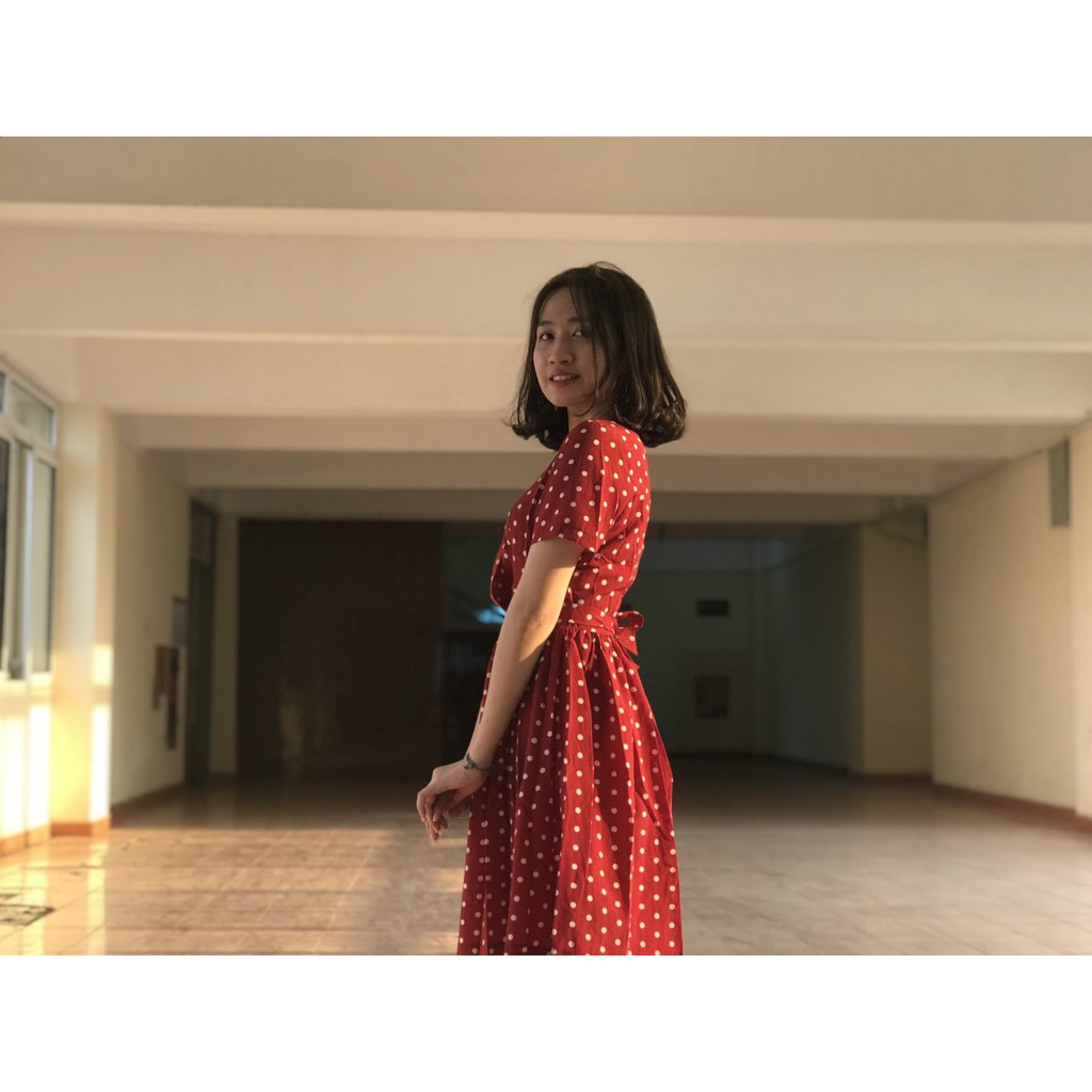 Váy dáng xoè hoạ tiết chấm bi, thời trang đi chơi vào mùa hè [M&C Clothing] - Thời trang nữ. | BigBuy360 - bigbuy360.vn