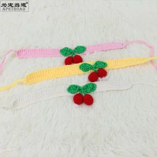 vòng cổ len cherry cho chó mèo