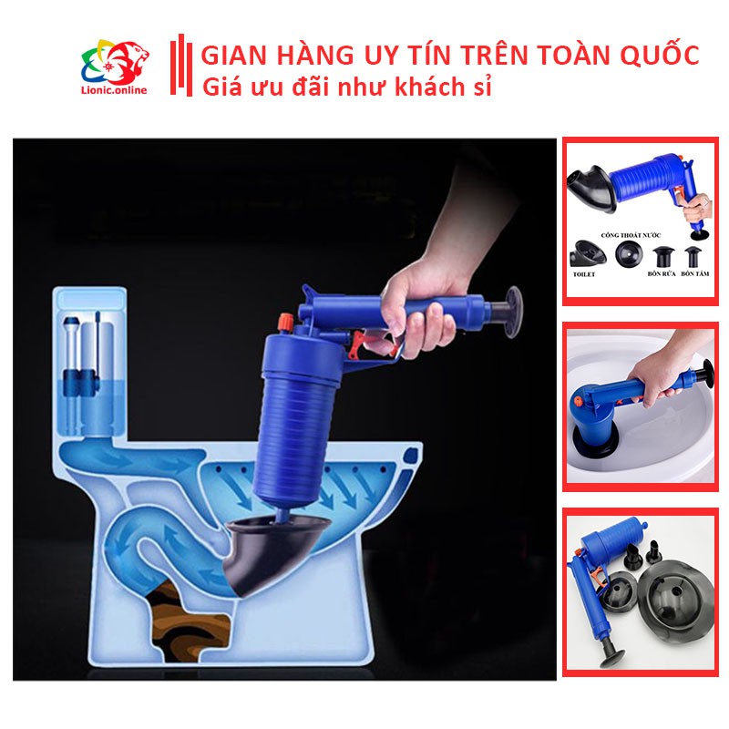 Súng hơi thông tắc bồn cầu tiện lợi