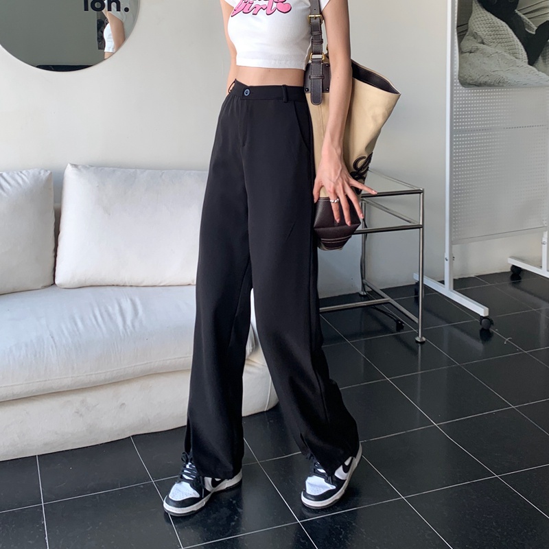 SUXI Quần Dài Ống Rộng Màu Sắc Thời Trang Dành Cho Nữ