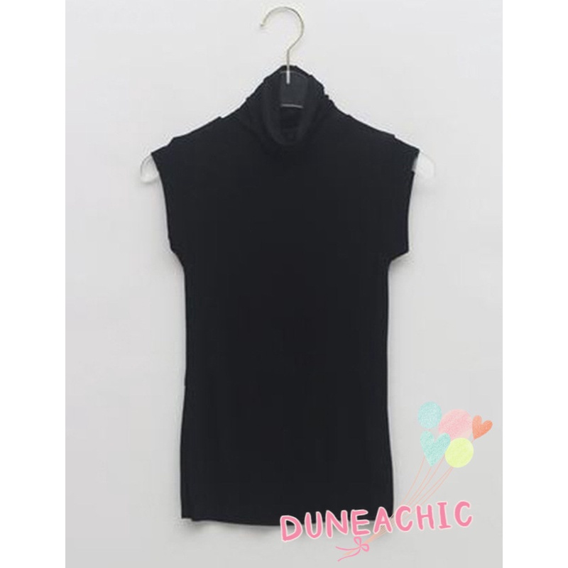 DUNEA Áo Thun Không Tay Cổ Lọ Trong Suốt Ôm Dáng Gợi Cảm Cho Nữ