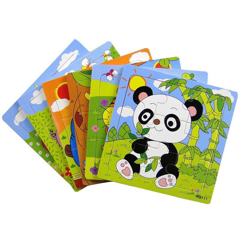 Bộ 10 Tranh Ghép Hình 2D 9 Mảnh Ghép Bằng Gỗ Benrikids Cho Bé