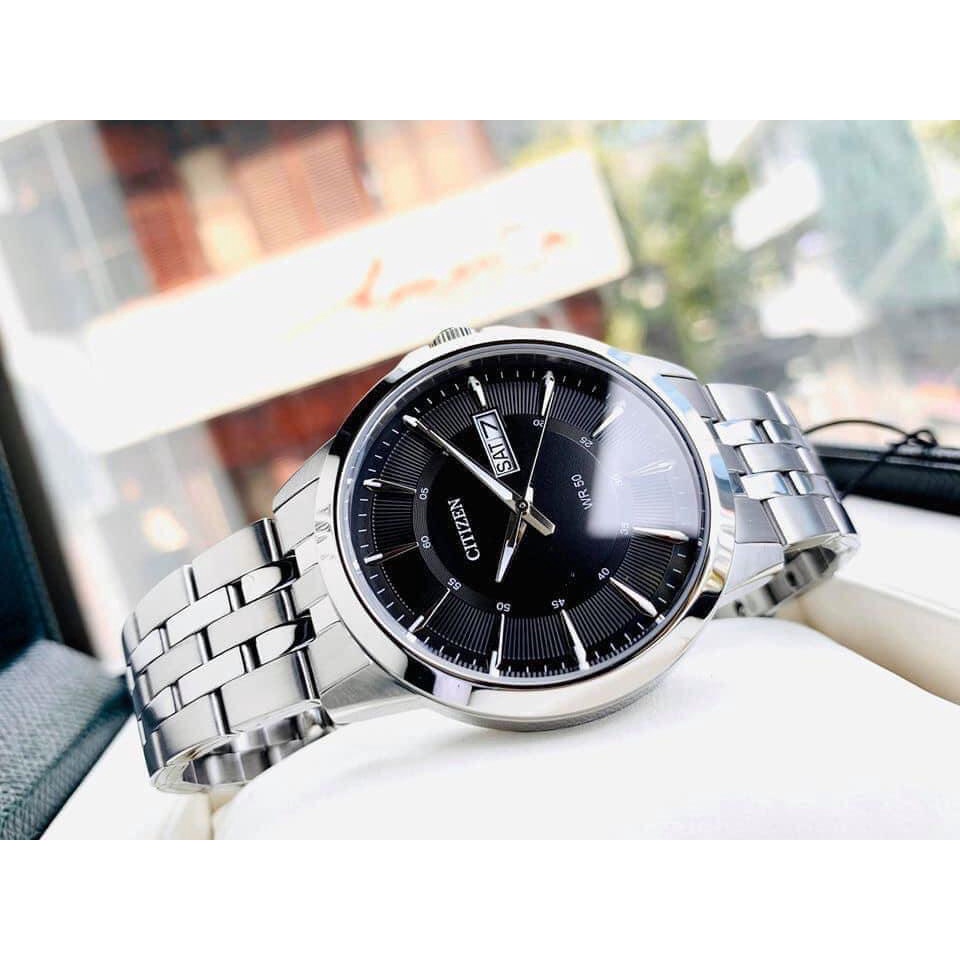 Đồng Hồ Nam Citizen Chính Hãng, Citizen BF2011 - 51E Phản Quang Lịch Ngày Lịch Thứ Dây Thép Fullbox.