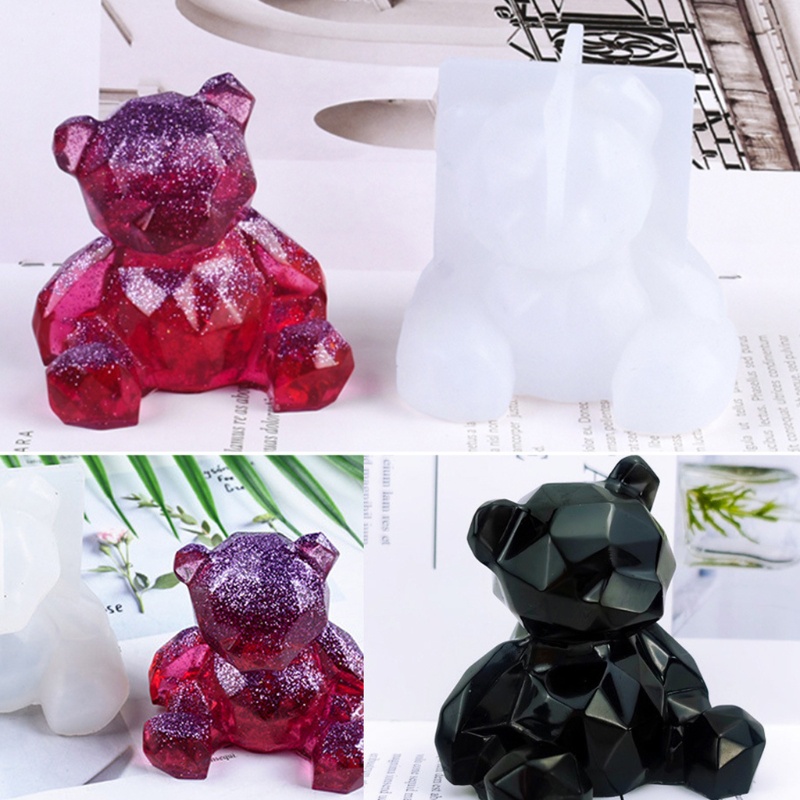 Khuôn silicon đúc hình gấu 3D làm mặt dây chuyền DIY