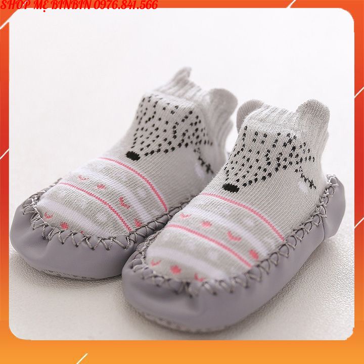 Giầy tập đi hình thú dễ thương có đế chống trơn trượt cho bé