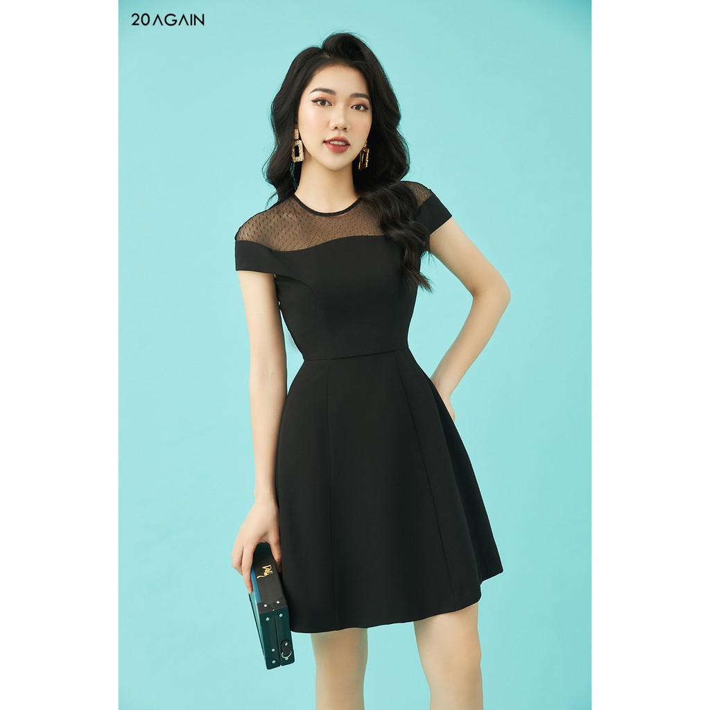 Đầm Xòe Phối Lưới 20AGAIN DEA1077 | BigBuy360 - bigbuy360.vn